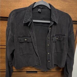 Forever 21 Charcoal Button-Up Jacket